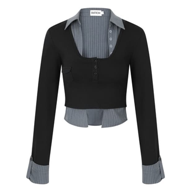 LAYERED SHIRT SLEEVE [BLACK] 사이즈 M