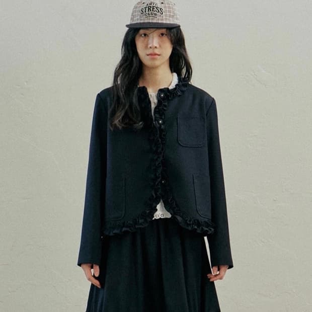 택X새상품)호쿠스포쿠스 젠틀 프릴 블레이저 M사이즈