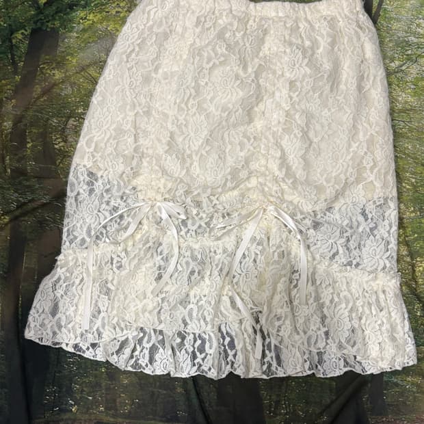 빈티지 레이스 레이어드 치마