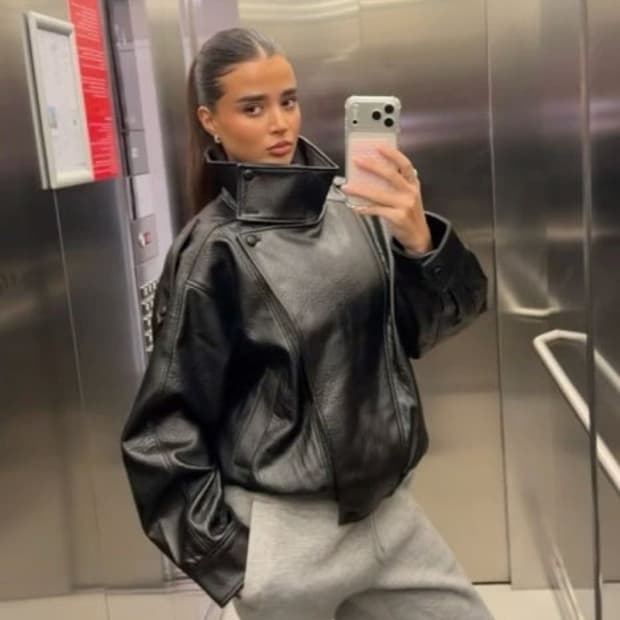 자라 페이크 레더 점퍼 xs