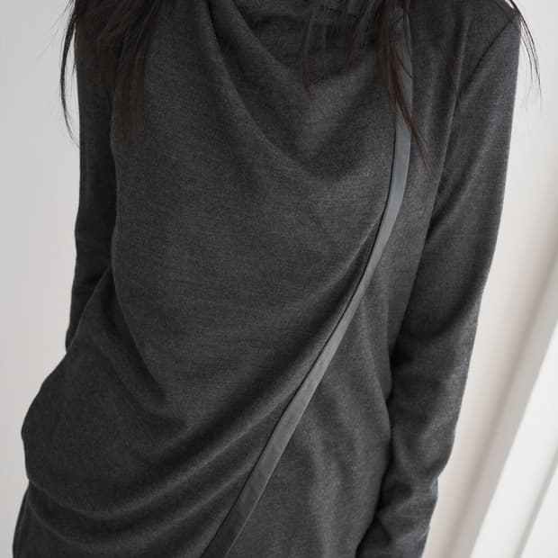 Sonar wool asymmetric cardigan