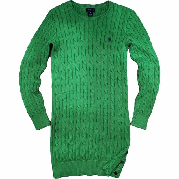 폴로 랄프로렌 꽈배기 케이블 니트 원피스