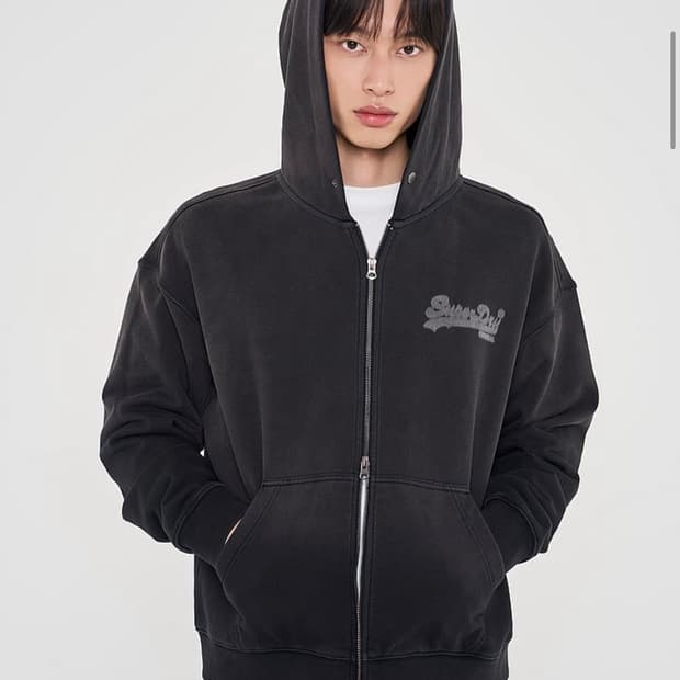슈퍼드라이 빈티지 차콜 후드집업 L 새상품