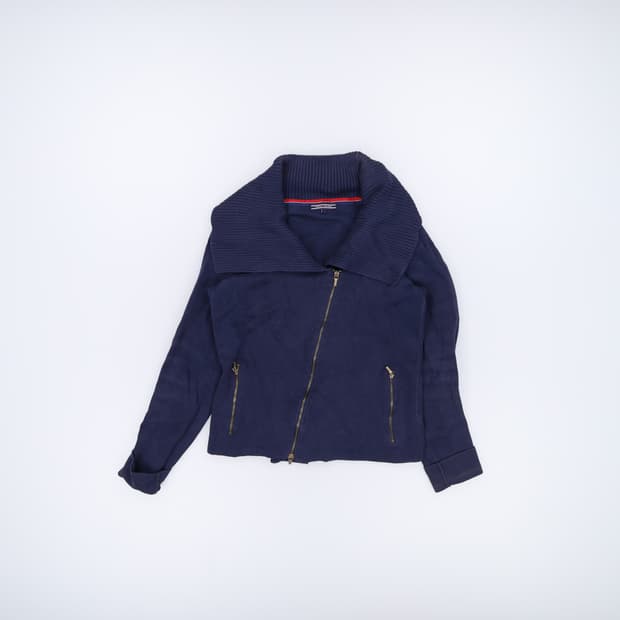 [S] 타미힐피거 지퍼 카라 니트 가디건 1222J