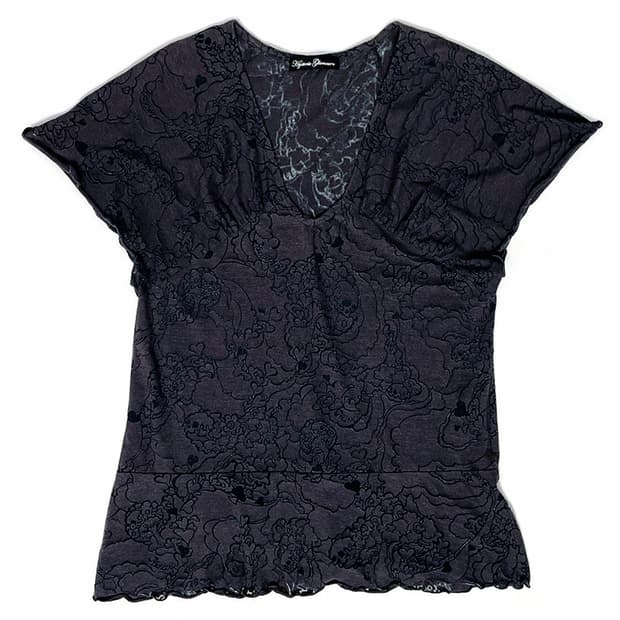 Hysteric Glamour 해골 시스루 티셔츠 