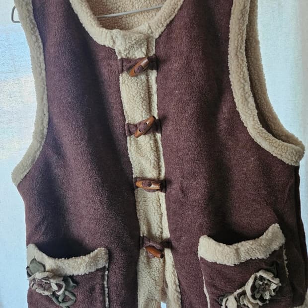 빈티지 양털 조끼