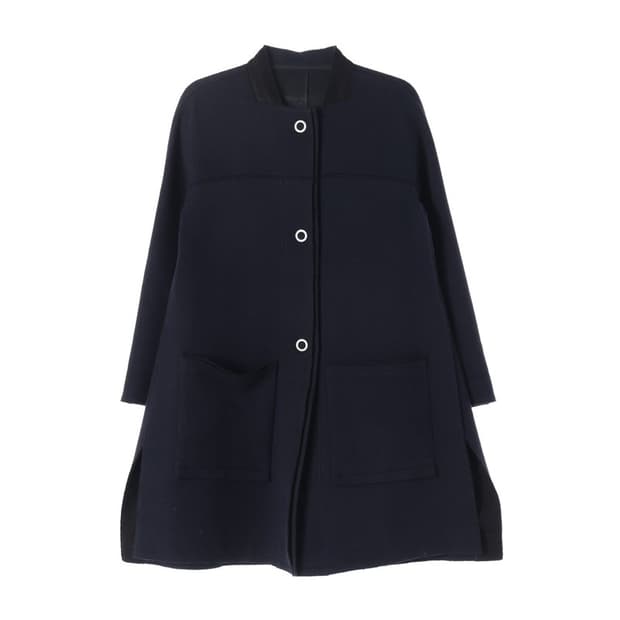 SYSTEM 코튼 울 혼방 하프 코트