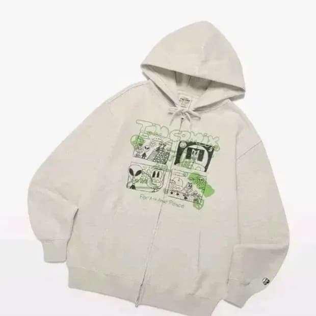 팀코믹스 SPRAY CARTOON GRAPHIC HOODIE ZIP UP
