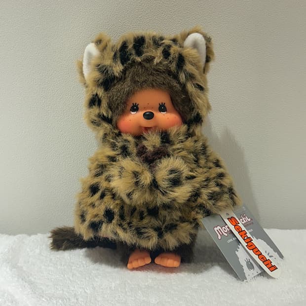 몬치치 고양이 호피 레오파드 망토 브라운