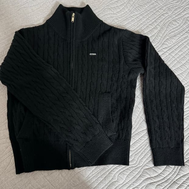 게스 여성 케이블 집업 가디건