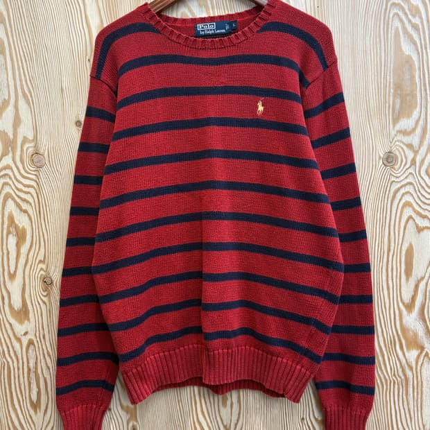 폴로 랄프로렌 스트라이프 니트 레드