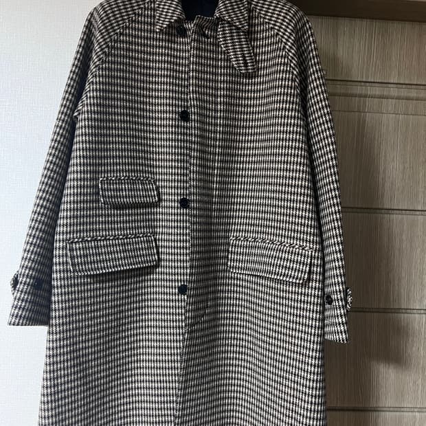 유니폼브릿지 건클럽체크 발마칸 코트 L