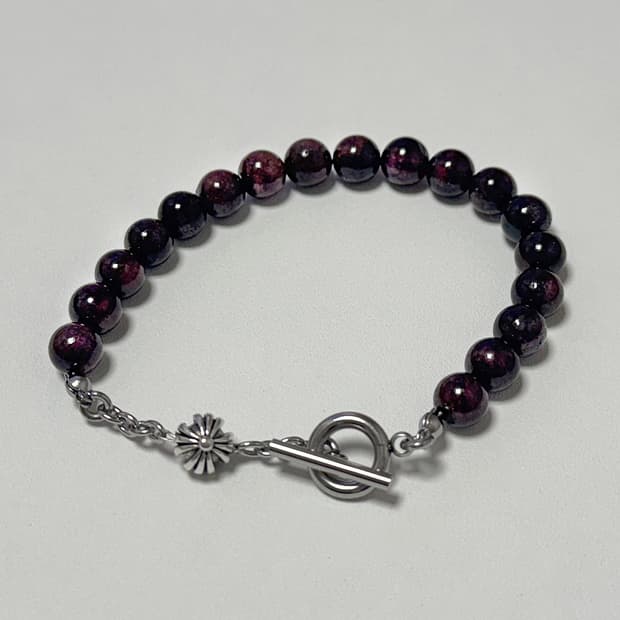 천연석 십자가 가넷 원석팔찌