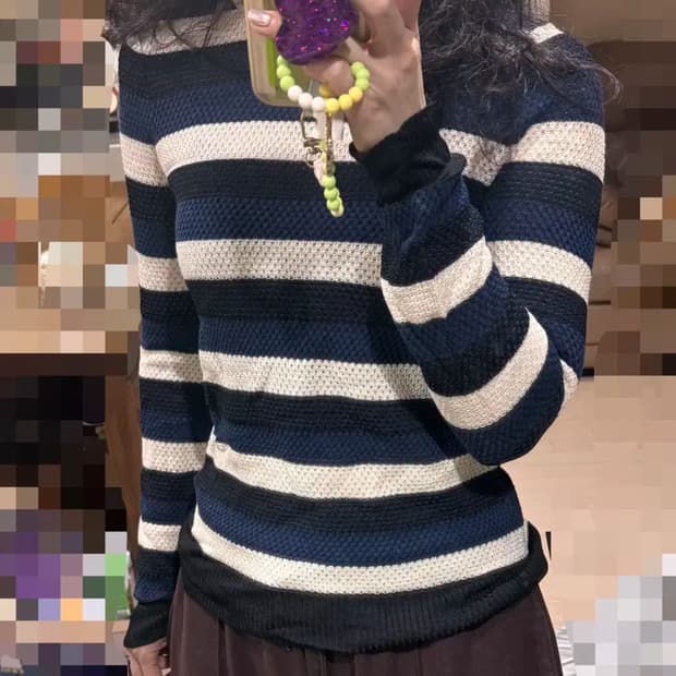 44 마른55 정품 소니아리키엘 펀칭 얇은 니트 스웨터