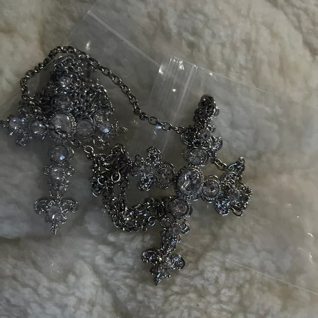 크로스 십자가 실버컬러 큐빅