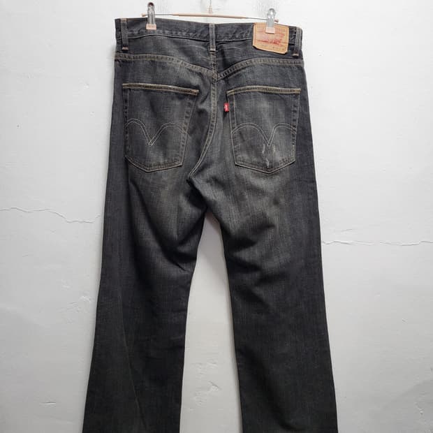 00s 리바이스 루즈 스트레이트 569 흑청 데님 팬츠