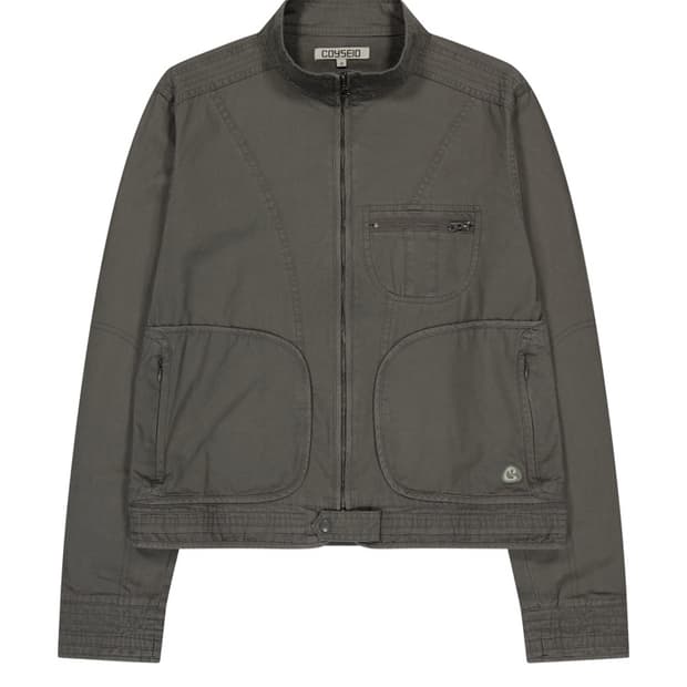 BINDING COTTON JACKET ASH BROWN