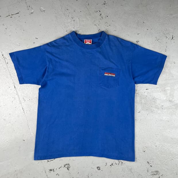빈티지 말보로 언리미티드 포켓 반팔티 블루