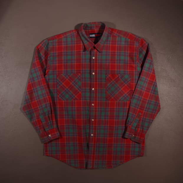 90s 타미힐피거 헤비코튼 체크셔츠