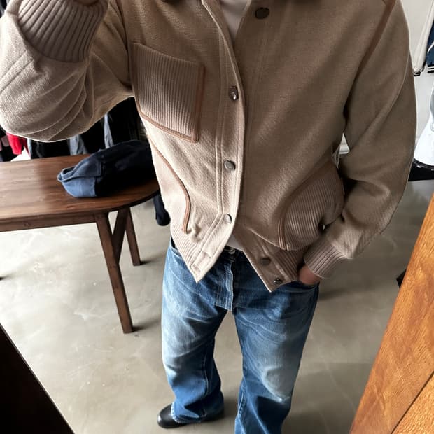 Woodhouse 울 니트 블루종