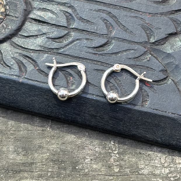 ball hoop 925silver earring 