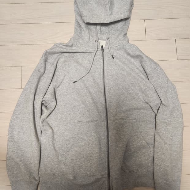 유니클로 후드집업 회색 L