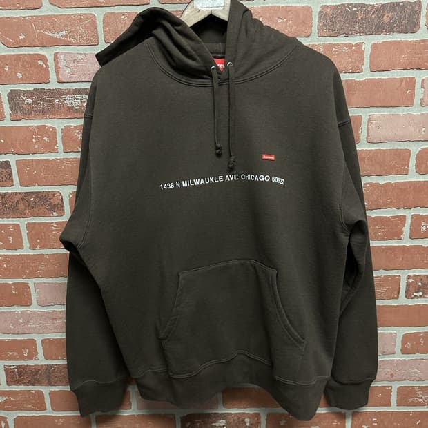 슈프림 시카고 어드레스 후드티 초콜릿 브라운