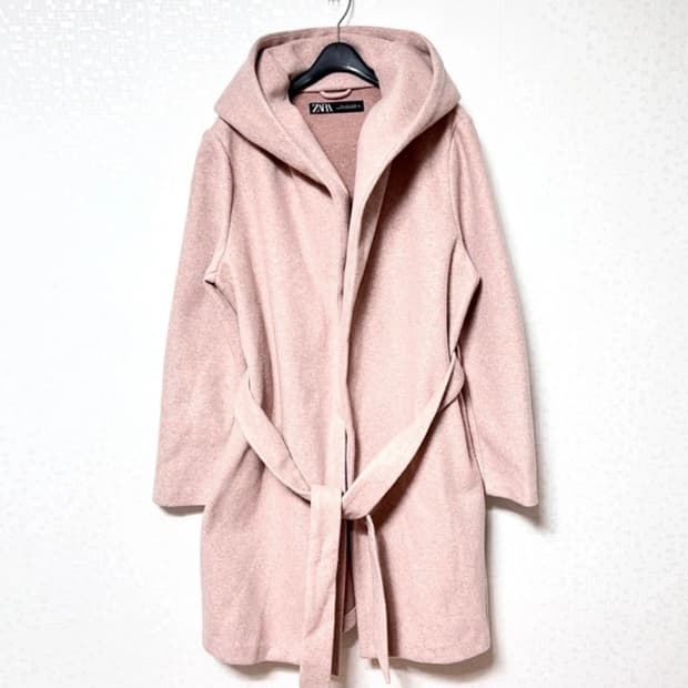 💕자라 여성 핑크 로브 코트 롱 자켓💕