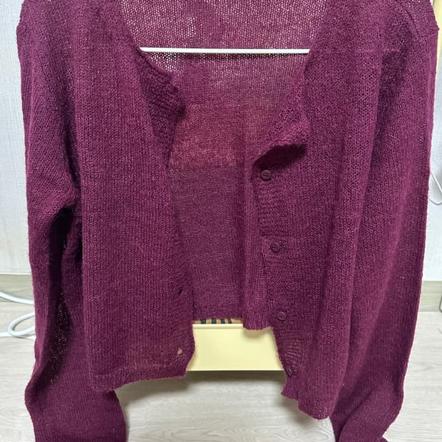 빈티지 포도색 가디건