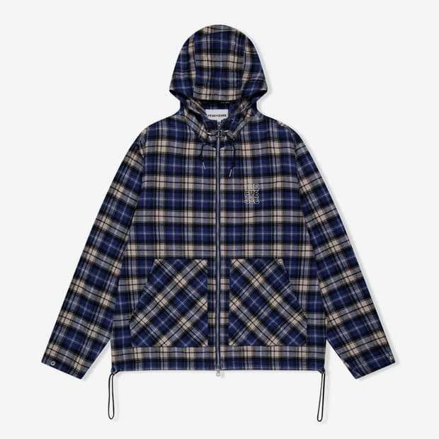 예스아이씨 체크 자켓 블루 XL