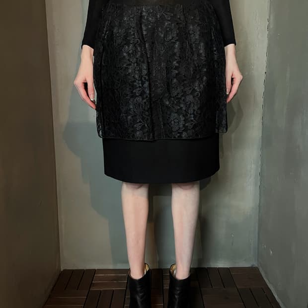 시몬 로샤 레이스 스커트