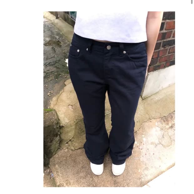 그린씨 네이비 부츠컷 팬츠 펑크 