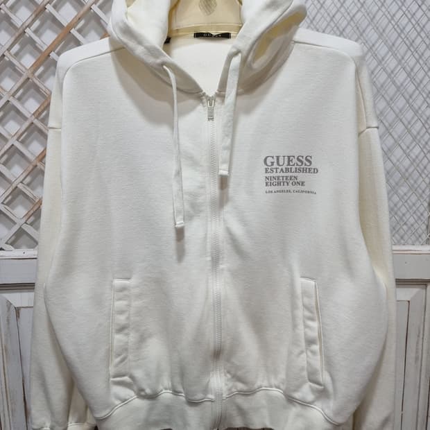 게스 기모 오버핏 후드 집업 (C726