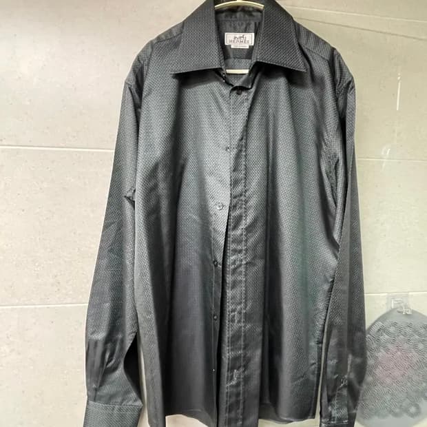 [42] 에르메스 실크 셀리에 버튼 오버핏 셔츠