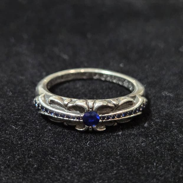 크롬하츠 베이비 플로랄 링 블루 사파이어 US7.5