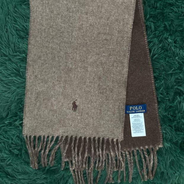 폴로 랄프로렌 머플러 브라운 투톤