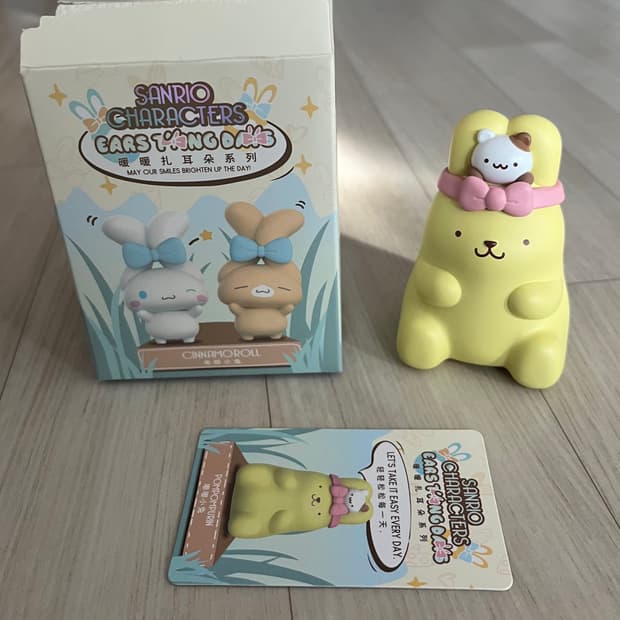 탑토이 산리오 폼폼푸린 우사기 리본 헤어밴드 따뜻한귀 피규어 가챠 굿즈