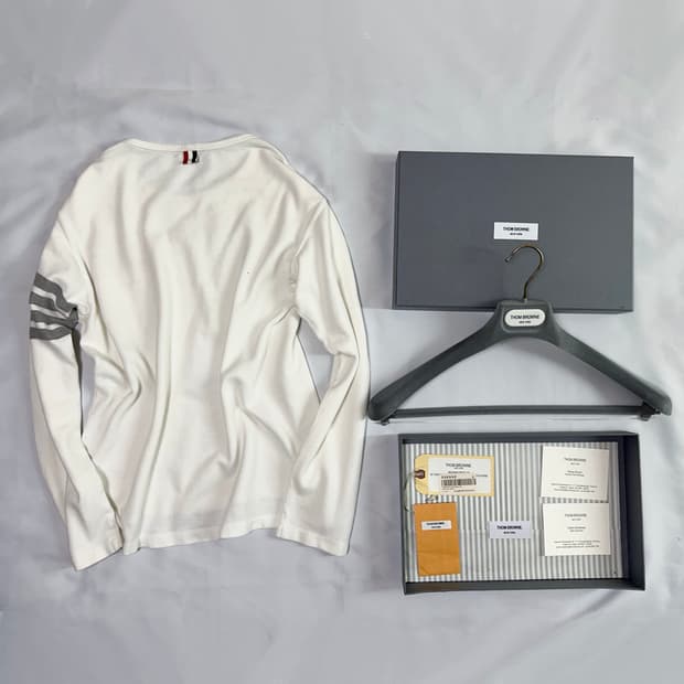 톰브라운 사선 코튼 롱슬리브