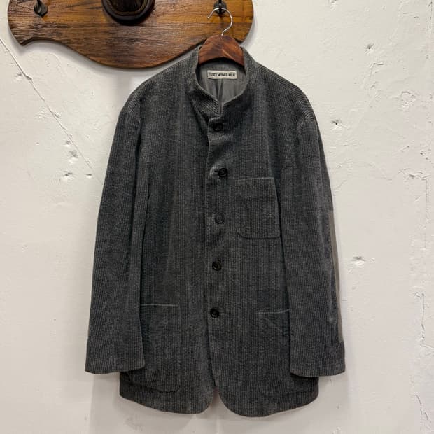 L) ISSEY MIYAKE MEN Wool Ribbed Stand Co