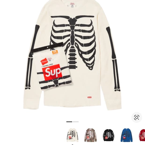 슈프림 헤인즈 본즈 써멀 크루 내츄럴 