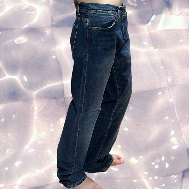 칼하트 중청 진청 와이드 데님 팬츠 36 