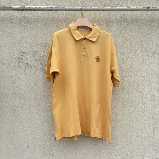 일본판)버버리 스몰 기사단 로고 개나리 PK카라 반팔 티셔츠(M)