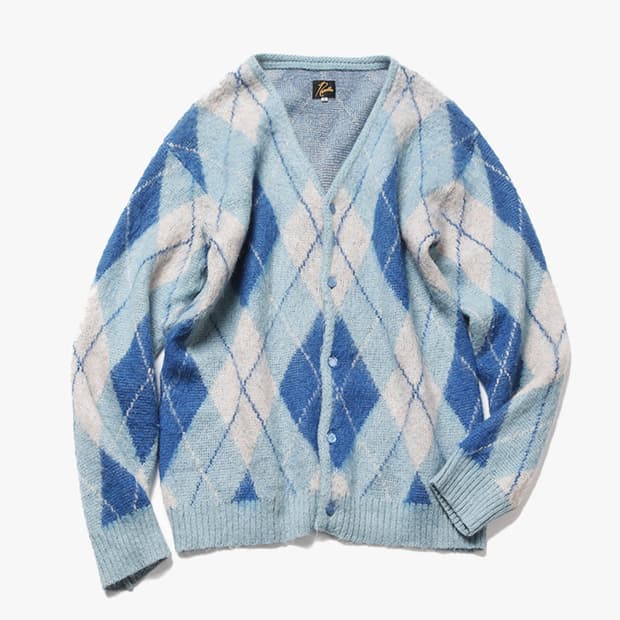 NEEDLES - ARGYLE MOHAIR CARDIGAN