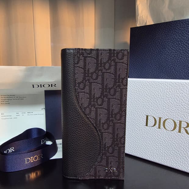 {클로젯}[새상품급 백화점 풀셋]디올 오블리크 새들 장지갑