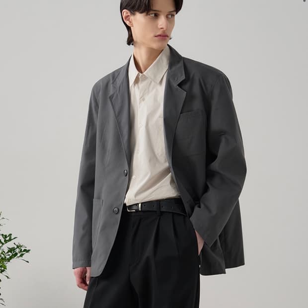 (XL) 드로우핏 릴렉스드 오피스 CN 블레이저 [CHARCOAL]