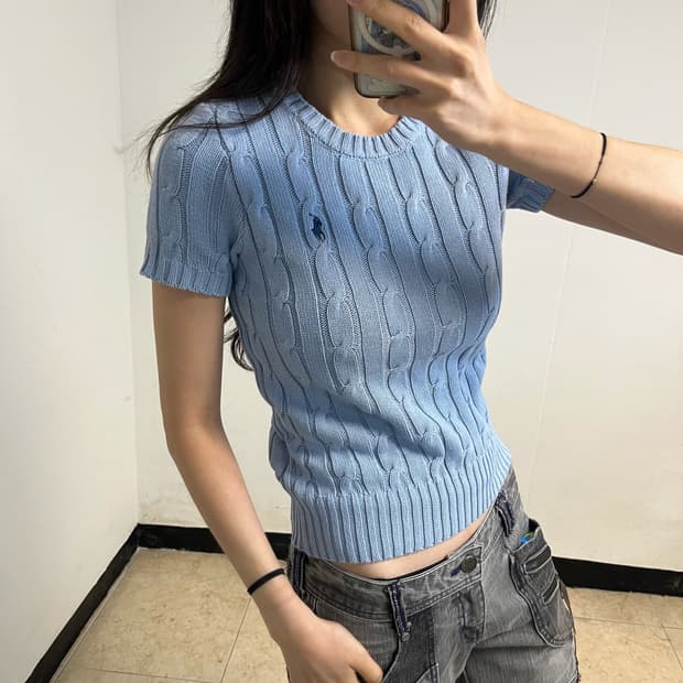 Polo Ralph Lauren Sky Blue Knit T-Shirt