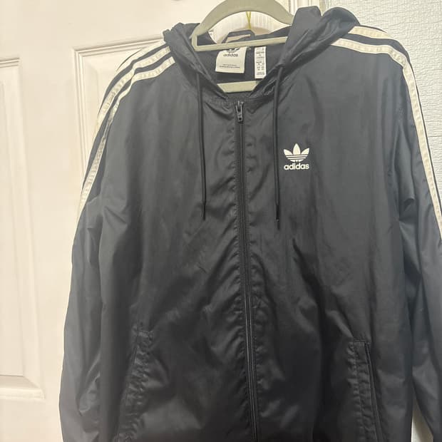 아디다스 빅 로고 바람막이 후드 자켓