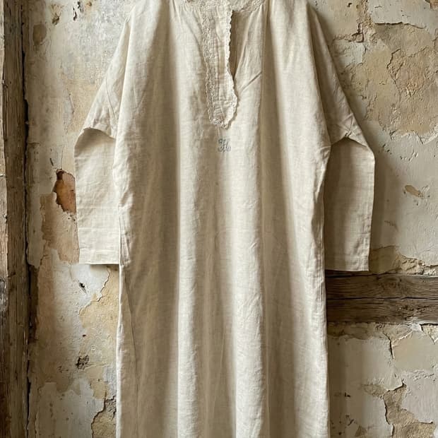 1900’s French Antique Linen 🇫🇷 그랑파 슈미즈