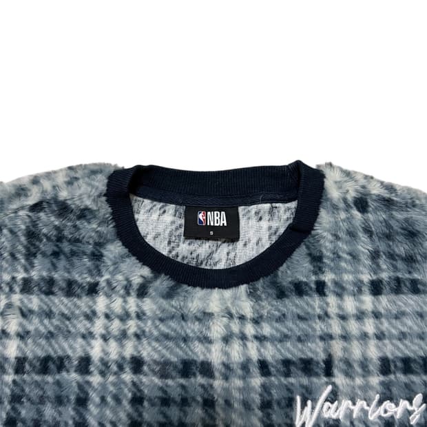 체크 플리스 맨투맨