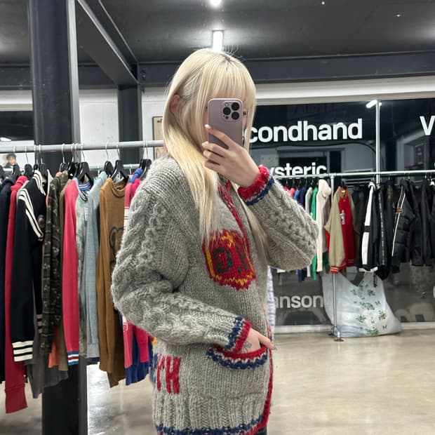 히스테릭 글래머 헤비 울 코위찬 스웨터